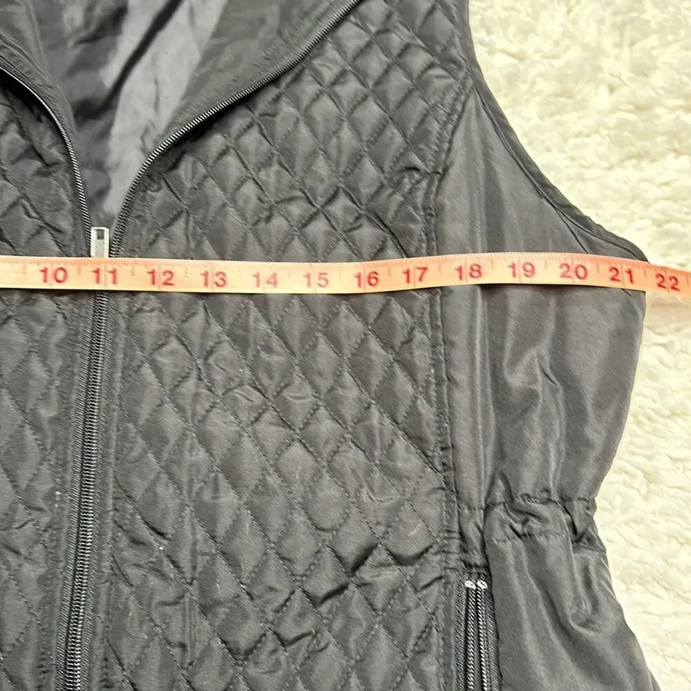 Relativity Lightweight Quilted Puffer Vest Zip Up Adjustable Zipper Pocket